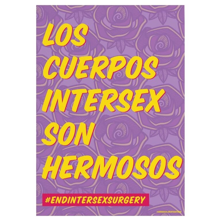 Los cuerpos intersex son hermosos (intersex těla jsou krásná) + heslo #endintersexsurgery (konec intersex operací)